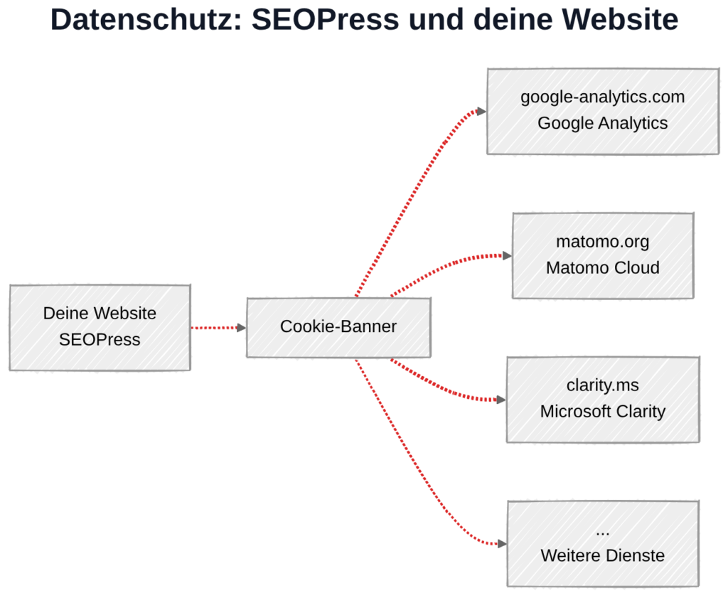 SEOPress und Datenschutz: optionale Datenübertragung zu Google Analytics, Matomo, Microsoft Clarity und weiteren Diensten